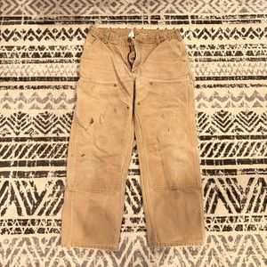 Vintage Distressed Tan Carhartt Double Knee Pants